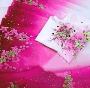 হাফ সিল্ক শাড়ি + ধুপিয়ান কটন পাঞ্জাবি - CD-12