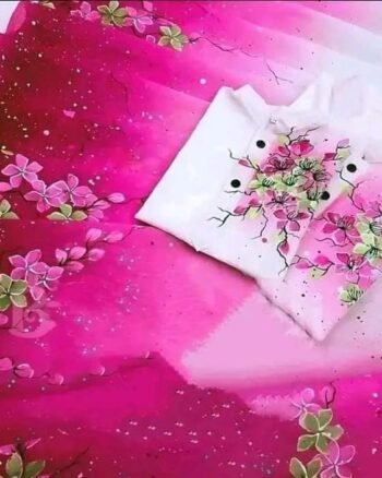 হাফ সিল্ক শাড়ি + ধুপিয়ান কটন পাঞ্জাবি - CD-12