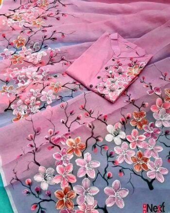 হাফ সিল্ক শাড়ি + ধুপিয়ান কটন পাঞ্জাবি - CD-28