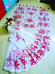 হাফ সিল্ক শাড়ি + ধুপিয়ান কটন পাঞ্জাবি - CD-3