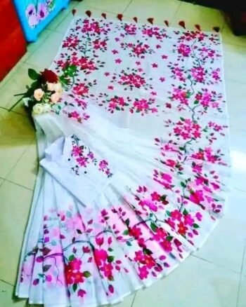 হাফ সিল্ক শাড়ি + ধুপিয়ান কটন পাঞ্জাবি - CD-3