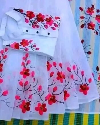 হাফ সিল্ক শাড়ি + ধুপিয়ান কটন পাঞ্জাবি - CD-4