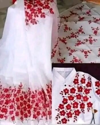 হাফ সিল্ক শাড়ি + ধুপিয়ান কটন পাঞ্জাবি - CD-6