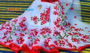 হাফ সিল্ক শাড়ি + ধুপিয়ান কটন পাঞ্জাবি - CD-7