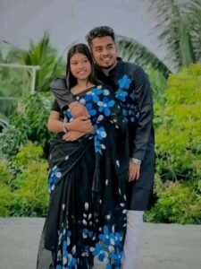 হাফ সিল্ক শাড়ি + ধুপিয়ান কটন পাঞ্জাবি - CD-8