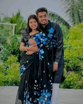 হাফ সিল্ক শাড়ি + ধুপিয়ান কটন পাঞ্জাবি - CD-8